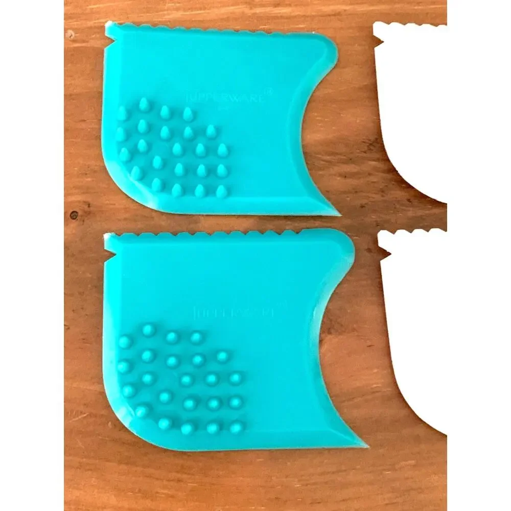 Tupperware Scrape Em All Scraper Scrubber Set 4 Vintage Gadget 2 Almond 2 Aqua